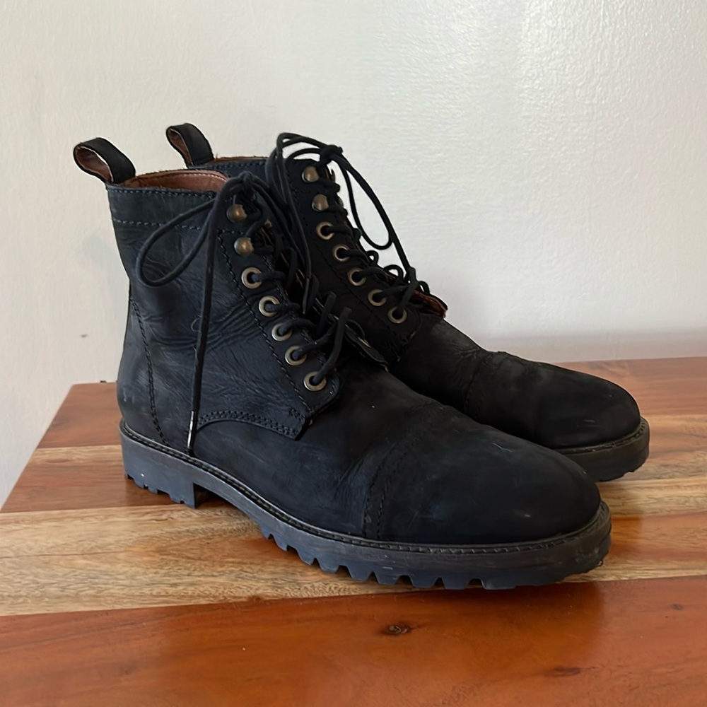 Patina Men’s Black Leather Boots From Portland Leather.  Size 9.5
